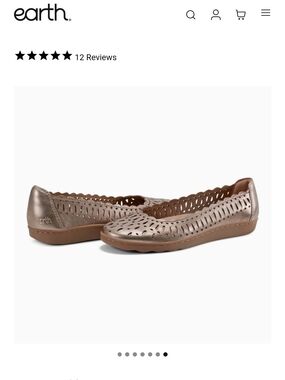 earth Metallic Taupe Laser-Cut Ballet Flats